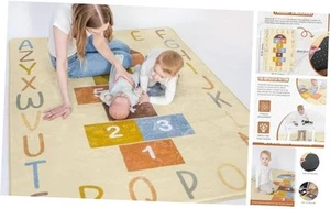 Kids Playroom & Classroom Rug | 4'7'' x 6'6'' Hopscotch Washable Rug for Kids - Picture 1 of 7