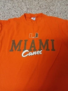 Vintage Miami Hurricanes Shirt Adult XL Orange Script Jerzees  - Picture 1 of 8