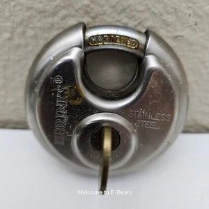 Brinks Commercial Stainless Steel 70mm Keyed Discus Padlock with 5/8in Shackle - Picture 1 of 7