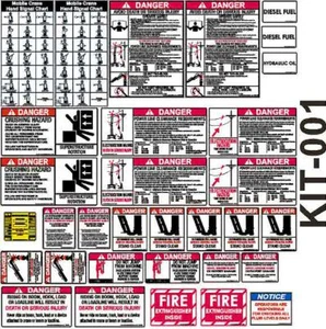 Crane and Boom Truck Safety Sticker Kit - Picture 1 of 3