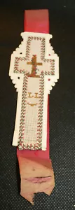 Ruban souvenir de communion monogramme LL avec croix tissee - Bild 1 von 1