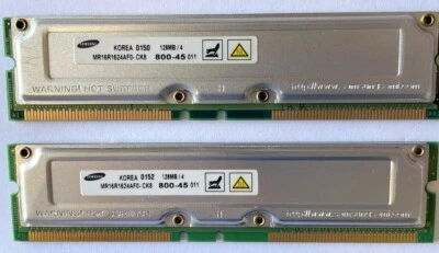Samsung MR16R1624AFO-CK8 128 MB RDRAM RAMBUS 800-45  0218H👀 - Image 1 of 4