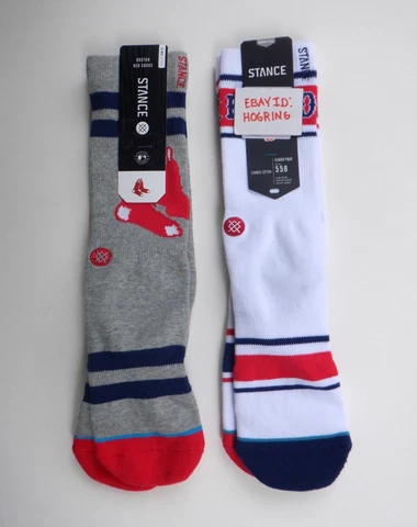 Stance Boston Red Sox Men's Gray / 558 Crew Socks 2 PR. - Size  M 6-8.5 Cover