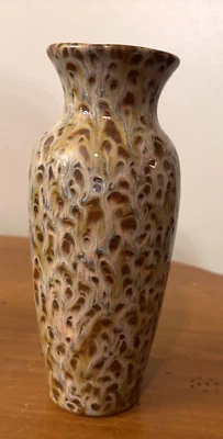 Jarrón de cerámica brillante maceta de cerámica decoración del hogar marrón y tostado 7 1/2"  Foto 1 de 4