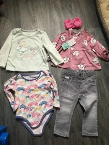 baby girl bundle 9-12 months,new top new jeans and other bits - Picture 1 of 6
