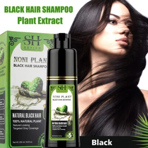 500ml Natural Herbal Black Hair Color Dye Shampoo Permanent Coloring for Unisex - Picture 1 of 20