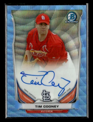 2014 Bowman Chrome #BCAP-TC Tim Cooney /50 Autographs Blue Wave - Image 1 of 2