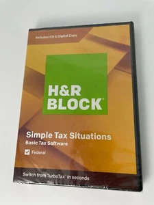 2019 H & R Block Simple Tax Situations Basic Tax Software Windows Mac Federal - Picture 1 of 1