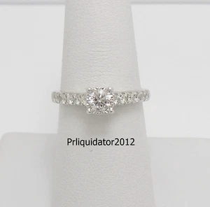 1/2CT Natural Diamond Halo Frame Engagement Wedding Ring Bridal 10K White Gold - Picture 1 of 14
