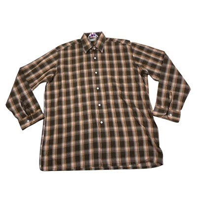 VINTAGE BIG MAC 70s Western Pearl Snap Shirt L Brown Check Cowboy Rockabilly - Image 1 of 4