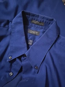 Arrow Men's Wrinkle Free Button Long Sleeve Shirt Blue Size 17 36/37 Xl - Picture 1 of 6