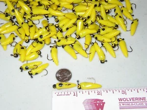 1/32 oz Crappie BEETLE Jigs YELLOW with BLACK DOT 25 RIGGED - Picture 1 of 1