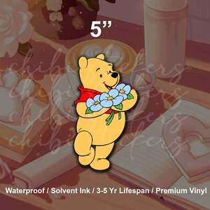 Winnie the Pooh Flowers Tigger BFF Disney Vinyl Laptop Decal Sticker Waterproof - Picture 1 of 2