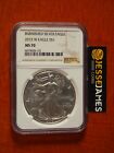 2015 W BURNISHED SILVER EAGLE NGC MS70 CLASSIC BROWN LABEL