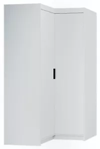 Tkmoebel 2-türiger Kleiderschrank Eckgarderobe LENA 2D Breite 98cm x 98 cm Weiß - Bild 1 von 5