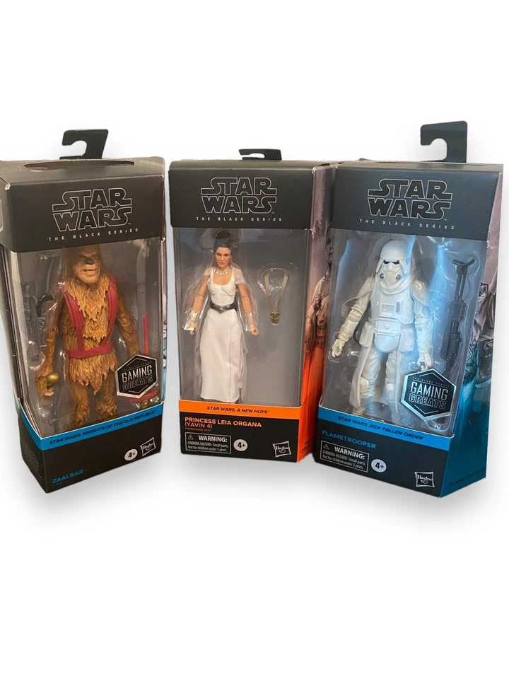 Hasbro Star Wars Black Series Action Figures Leia Zaalbar And Flametrooper - Image 1 of 4