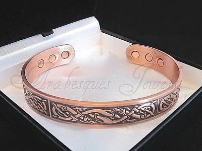 MENS COPPER VIKING DESIGN TORQUE MAGNETIC BANGLE/BRACELET ARTHRITIS/PAIN RELIEF