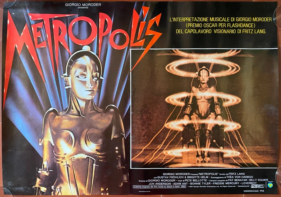 Plakat Italienische Metropolis Gustav Frohlich Fritz Lang Brigitte F.47x66cm C - Bild 1 von 1