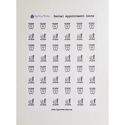 FIG TREE WORKS Dental Appointment Icon Stickers for Calendars and Planners