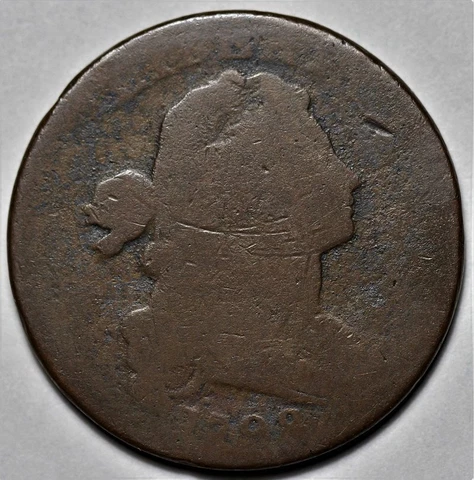 1798 Draped Bust Large Cent - US 1c Copper Penny Coin - L37 Cover