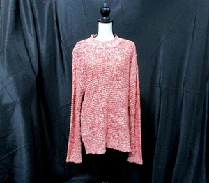 St Johns Bay Womens Sweater Red White Knit Long Sleeve Round Neck Size PXXL - Picture 1 of 11