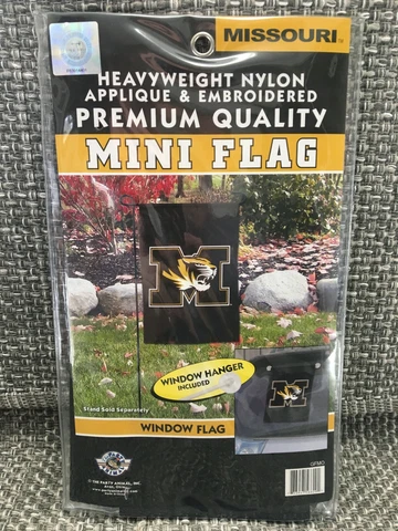 MISSOURI TIGERS MINI FLAG 15" X 10.5" APPLIQUE & EMBROIDERED Cover