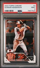 2023 Topps Chrome Gunnar Henderson Rookie RC Card #2 PSA 9 MINT Orioles ROY