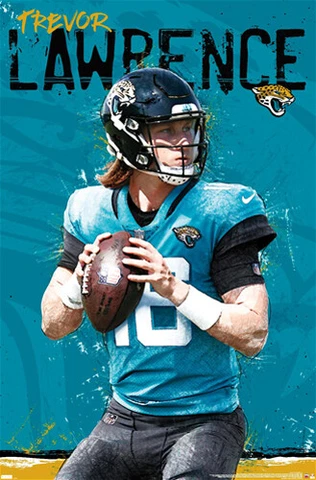 Trevor Lawrence GUNSLINGER Jacksonville Jaguars NFL Football Action 22x34 POSTER Cover