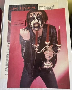 Vintage King Diamond Magazine Article & Pinup - Picture 1 of 1