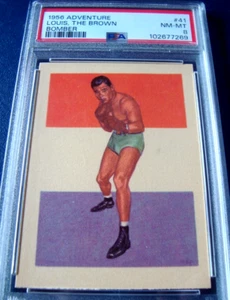 1956 ADVENTURE #41 JOE LOUIS PSA 8 NR.MT/MINT Boxe (269) IL BOMBER MARRONE - Foto 1 di 3