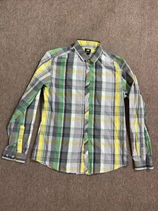 H&M plaid Dress Shirt Size Medium Men Long sleeve all cotton - Picture 1 of 6