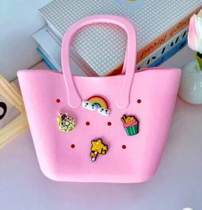 Women/Girls Tote Bag Summer Silicone Charm Pool Beach Toy Car Bag Pink - Picture 1 of 5