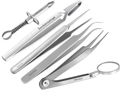 Profi Zeckenpinzette-Zeckenzange Zeckenentferner Zeckengreifer Zeckenhaken NEU - Bild 1 von 4