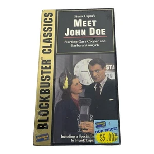 Meet John Doe | VHS | Gary Cooper, Barbara Stanwyck, Walter Brennan- Blockbuster - Picture 1 of 6