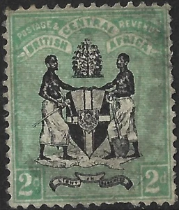 Nyasaland BCA 1895 2d Black & Green - No Wmk SG.22 Used Cat:£12 - Picture 1 of 1