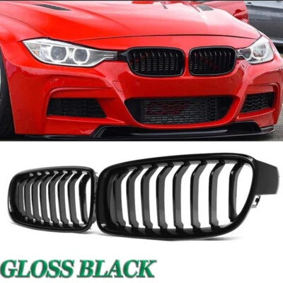Glossy Black Front Bumper Kidney Grille For BMW 3 Series F30 F31 328i 335i 12-18 Foto 1 de 4