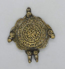 Old Vintage Tuareg Talisman African Ethnic Tribal Bronze Pendant Engraved Amulet