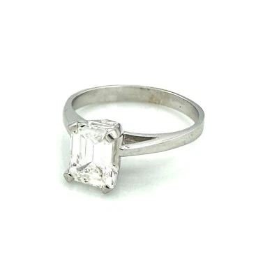 Magnífico Anillo Oro 18 Quilates - Solitario Diamante Tamaño Esmeralda 1 2,14 G - Imagen 1 de 4