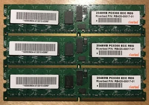 Riverbed RB420-00017-01 6GB (3 x 2GB) PC5300 ECC REG 2048MB RAM Lot of 3 - Picture 1 of 3