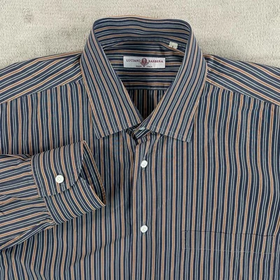 Luciano Barbera Shirt Men Large Multi Striped Long Sleeve Made in Italy Designer - Image 1 of 4