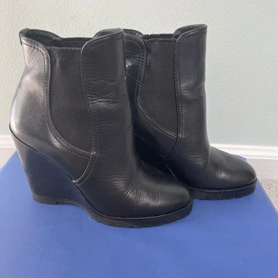 Botines MICHAEL Michael Kors para mujer de cuero negro con cuña Thea talla 7 Foto 1 de 4