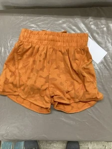 Nike Dri-FIT Girls Training Shorts Orange, Brief-Lined Size S, Print MSRP$38 - Picture 1 of 6