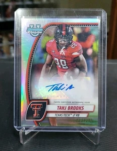 Tahj Brooks 2024 Bowman University Chrome Football Refractor Auto /299 Bengals - Picture 1 of 2