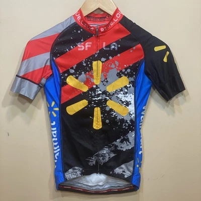 Camiseta deportiva de ciclismo Jakroo talla pequeña patrocinada por WALMART San Francisco Los Ángeles A24 Foto 1 de 4