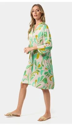 CATNOIR Green ECOVERO WITH Floral Print Midi Dress  44 - 14 US LARGE - Image 1 of 4