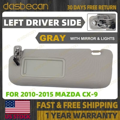 Left Driver Side Gray Sun Visor with Lights For Mazda CX-9 2010-2015 TDY1-69-320 Foto 1 de 4