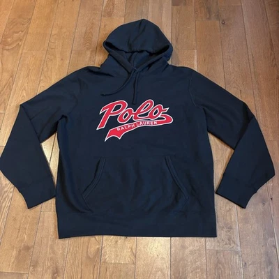 NWOT Mens Polo Ralph Lauren Hoodie Sweatshirt Black Red Logo sz Large - Image 1 of 4