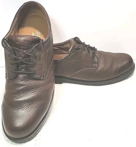 St. Johns Bay Mens 12 WIDE Oxford Dress Shoes Chocolate Brown Lace Up Leather - Picture 1 of 13