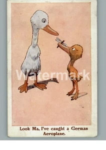1468. WWI. J Salmon Humour. 'Look Ma, I've Caught a German Aeroplane'. - Picture 1 of 2