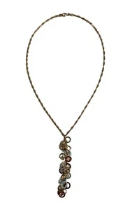 Italienische 14k massive Weißgold Hohl Kette befestigt Anhänger Halskette 17" 4,69g - Bild 1 von 11